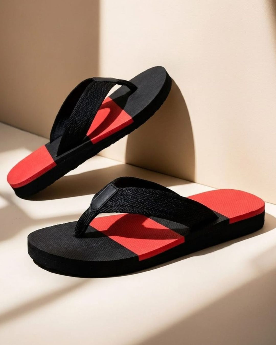 Premium Black & Red Flip-Flops